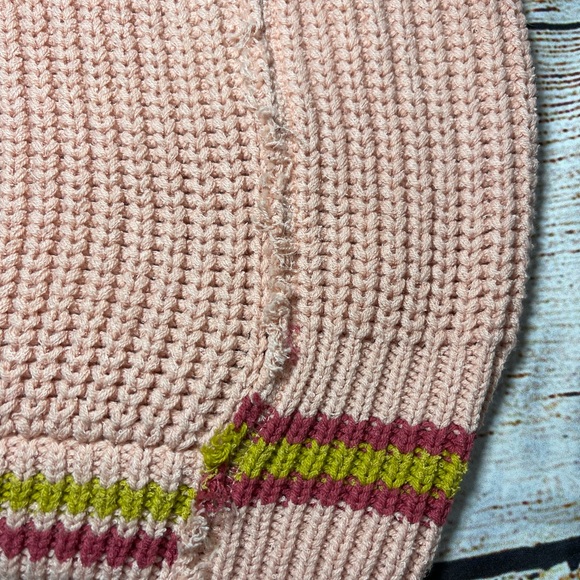 NEW Free People Slouchy Sweater Oversized Tunic Mini V-Neck Cotton Blend Pink XS - Picture 12 of 16